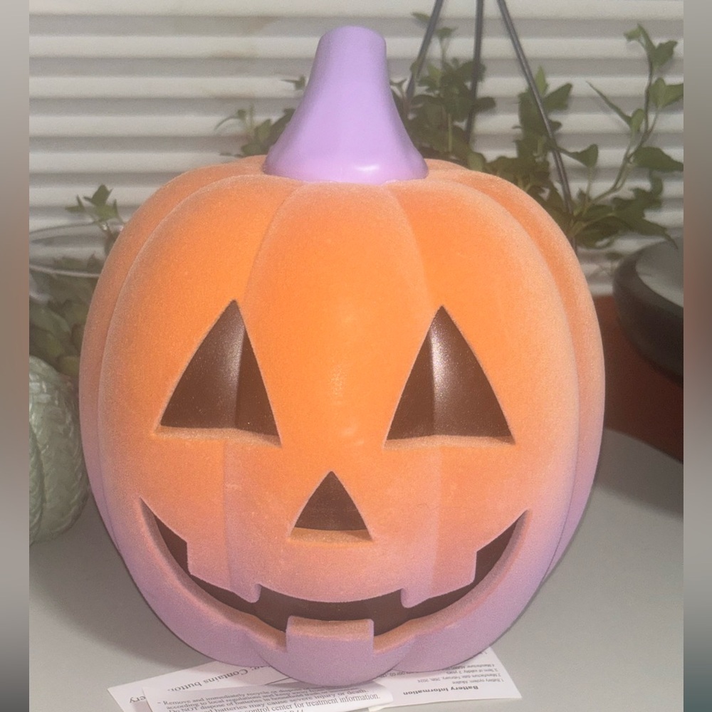 Target LIGHT UP Flocked Blow Mold Ombré Jack O Lantern Pumpkin